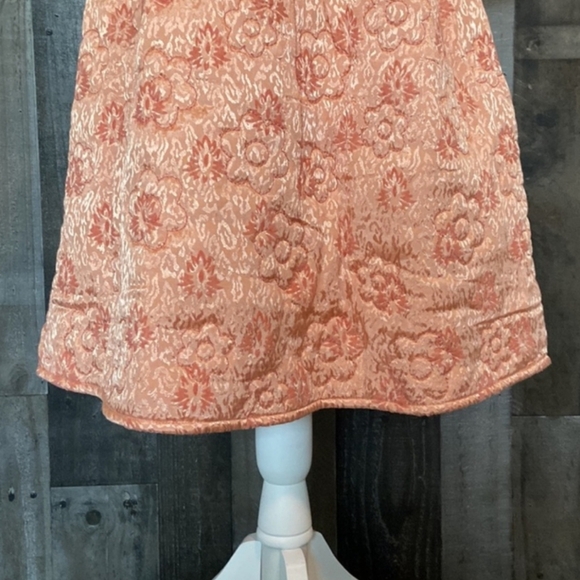 Kimchi Blue Astrid Coral Textured Floral Mini Babydoll Dress Puff Sleeves S - Picture 9 of 14